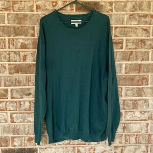 Hawker Rye Hunter Green Cashmere Blend Crew Neck Sweater
